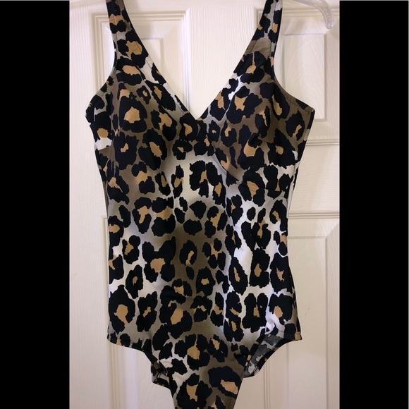 black and leopard bathing suit